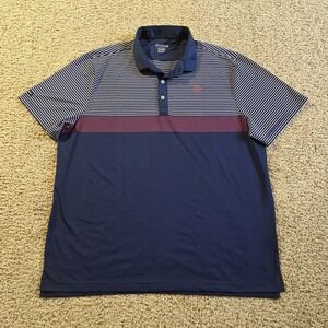 Good Good Polo Shirt Mens 2XL Blue Striped Performance Golf Lightweight Moisture